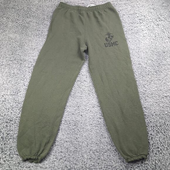 Vintage USMC Sweatpants Men Medium Green Athleisure Tapered Leg Jogger Training - Picture 3 of 9